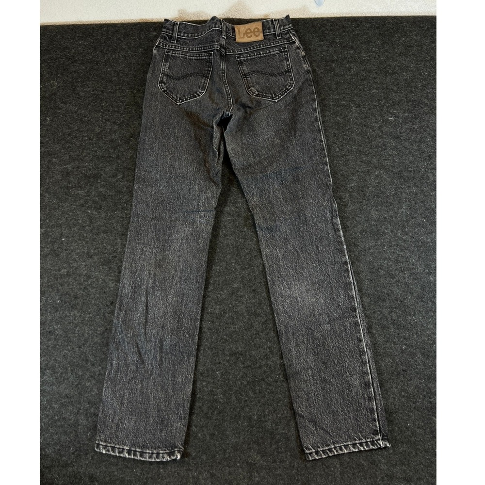 Vintage 90s Lee Black Acid Wash Straight Leg Jeans Mens 29x32 Made in USA